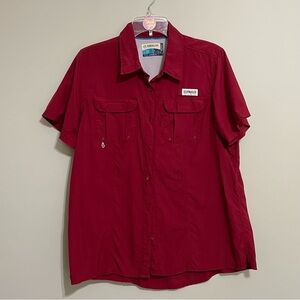 Magellan Outdoors Men's Burgundy Button Down Shirt ~ Large ~ Angler Fit Fishing